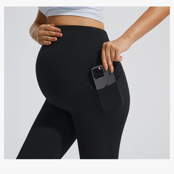 JOYSPELS Short Length Over the Belly Bootcut Flare Maternity Leggings Pants - Picture 4 of 14